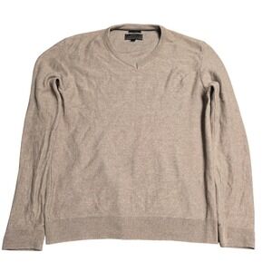 Jos. A. Bank Reserve Italy Yarn V-Neck Sweater Men's Size L Tan Wool Cashmere